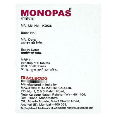 Monopas 1000mg Tablet 6'S - Tuberculosis (Tb)-Ant