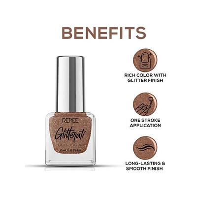 RENEE Glitterati Nail Paint - Rose Beige 10 ml - Nail Polish