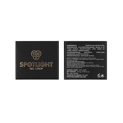 PAC Spotlight Gel EyeLiner Intense Pigment Matte Finish 24H Waterproof Smudgeproof - Black (5.5 g) - Eyeliners