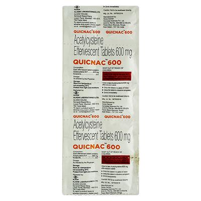 QUICNAC 600 SUGAR FREE ORANGE FLAVOUR Effervescent Tablet 10's - Cough And Cold-Cou