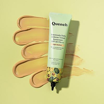Quench Botanics Bravocado Daily Defense Tinted Sunscreen SPF 50 PA+++ (Light Medium) 50 ml - Face Sunscreen
