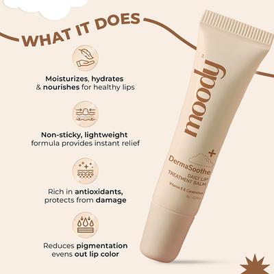 Moody DermaSoothe Daily Lip Treatment Balm with Vitamin E & Ceramide 8 gm - Lip Balms