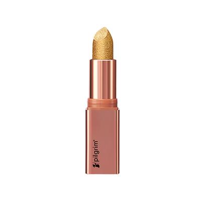 Pilgrim Glitter Lipstick Dubai Gold-03 Luxurious 3-D Glitter Formula With Matte Finish Tranparent 4.2 g - Lipsticks