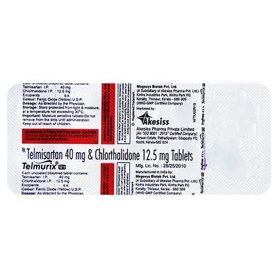 TELMURIX 40/12.5 Tablet 10's - Hypertension-Ang
