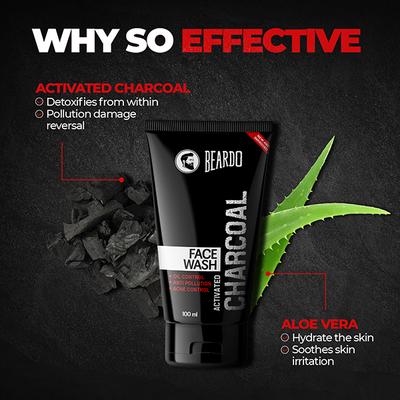 Beardo 3-in-1 Face Wash - Activated Charcoal 100ml - Face Wash & Cleansers