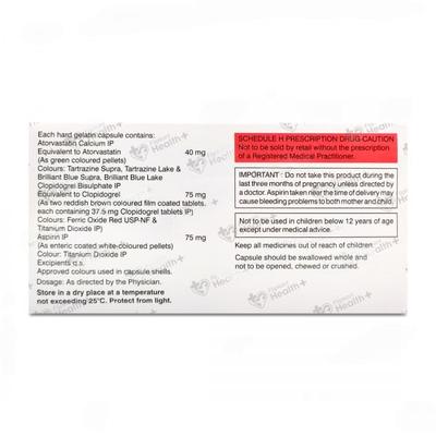 ECOSPRIN GOLD 40 Capsule 15's - Blood Clot-Ant