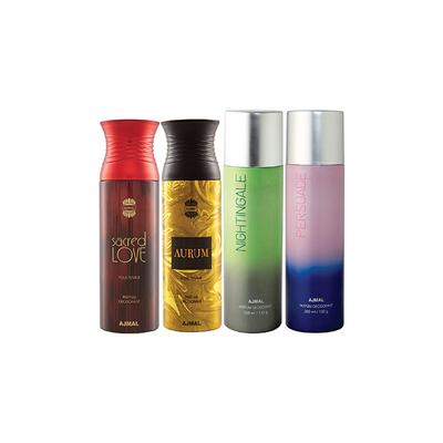 Ajmal 1 Sacred Love, 1 Aurum Femme, 1 Nightingale And 1 Persuade Deodorants Pack of 4 200 ml - Deodorants/Roll-Ons