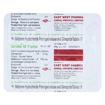 Gride M Forte Tablet 10'S - Diabetes-Ant