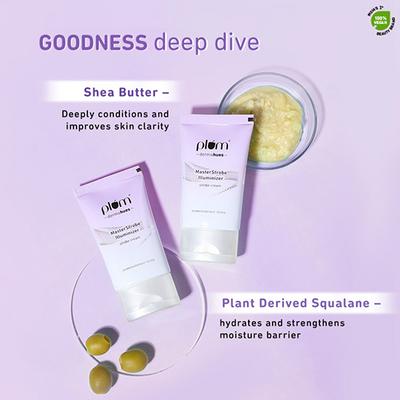 Plum Dermahues Masterstrobe Illuminizer Multi-Tasking HD Glow Highlighter & Moisturizer with Squalane & Jojoba Oil 02 Peach Perfect 30ml - Highlighters & Illuminators