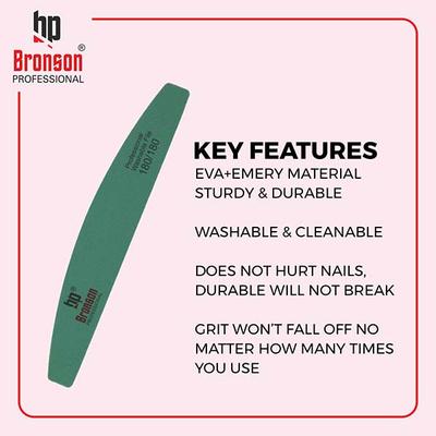 Bronson Professional Nail Filer Buffer Set Double Sided 80/100/120/150/180/220/240 Grit 1's - Nail Care