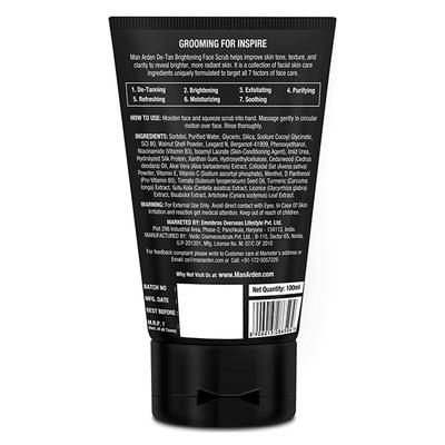 Man Arden De-Tan Brightening Face Scrub 100gm - Face Scrubs
