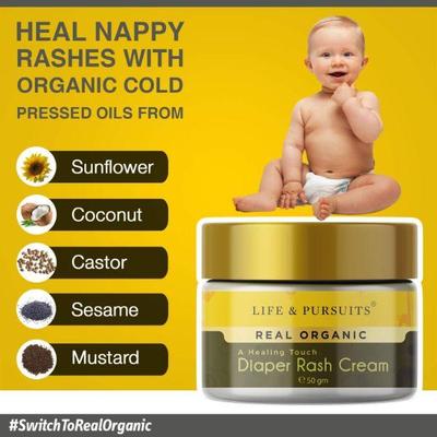 Life & Pursuits Real Organic Diaper Rash Cream 50 gm - Rash Creams