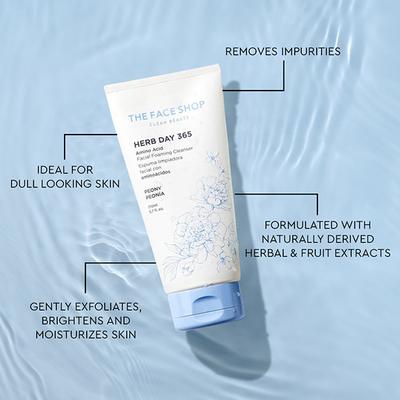 The Face Shop Herb Day 365 Amino Acid Facial Foaming Cleanser Peony 170 ml - Face Wash & Cleansers