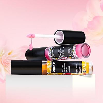 Quench Illuminating Lip Oil with Cherry Blossom & Pearl Extracts for Shiny Hydrated Lips 5 ml - Lipsticks