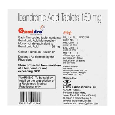 Gemidro 150mg Tablet 1's - Bone Metabolism-Age