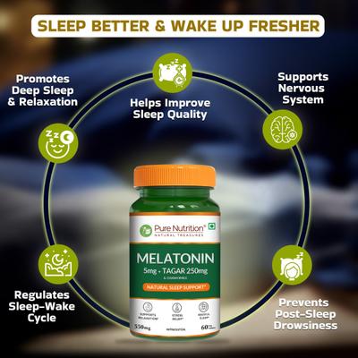 Pure Nutrition Melatonin Natural Sleep Support Veg Tablet 60's - Mental Health