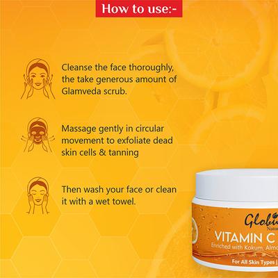 Globus Naturals Vitamin-c Brightening Face Scrub 50 gm - Face Scrubs
