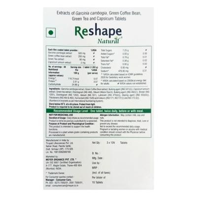 RESHAPE NATURAL GLUTEN FREE Tablet 10's - Supplements-Vam