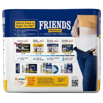 Friends Premium Adult Dry Pants (XL) 10's - Adult Diapers & Pads