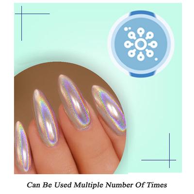 Handmade Press On Gel Nails - Holographic White 50 gm - Nail Polish