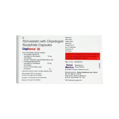 Clopitorva 10mg Capsule 10'S - High Cholesterol-Dys