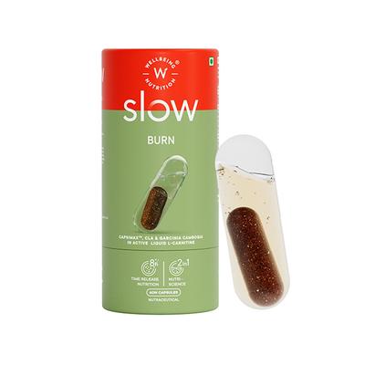 Wellbeing Nutrition Slow Burn with Capsimax Garcinia Chromium and Liquid L Carnitine Clinically Proven Supplement - Weight Loss