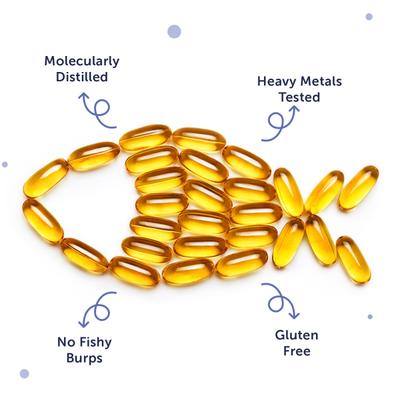 Neuherbs Deep Sea Fish Oil 2500 mg Softgels - Lemon Flavour 150's - Omega Fish Oil Fatty Acids