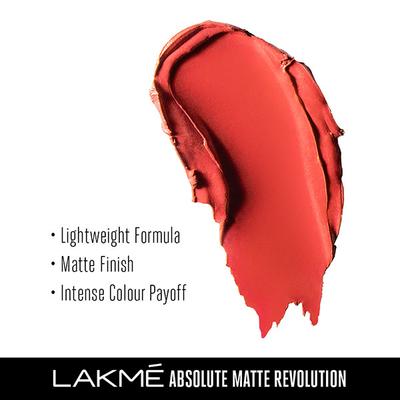 Lakme Absolute Matte Revolution Lip Color 401 Obsessive Orange 3.5 Gm - Lipsticks