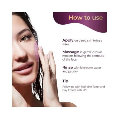 Pilgrim Red Vine Face Scrub 50 gm - Scrubs & Exfoliants