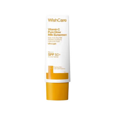 Wishcare Vitamin C Pure Glow Face Sunscreen SPF 50 PA++++ Broad Spectum Ultra Light and No White Cast 50 gm - Face Sunscreen