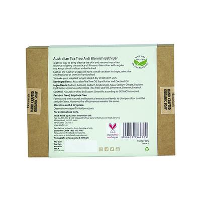 Azafran Active Botanicals Australian Tea Tree Anti Blemish Bath Bar 100 gm - Soaps