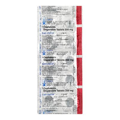 Ceff DT 250mg Tablet 10'S - Bacterial Infections-Cep