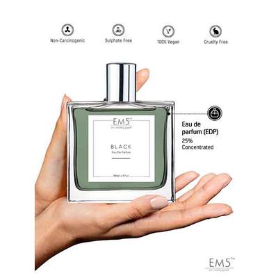 EM5 Black Perfume for Men - Eau De Parfum Spray, Woody Warm Spicy 50 ml - Men Perfumes (Edt/Edp)