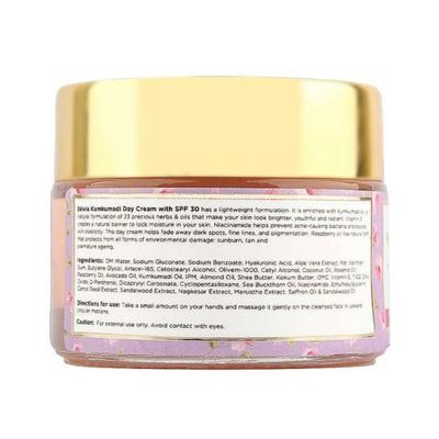 Skivia Kumkumadi Day Cream with SPF-30 with Raspberry Oil & Vitamin E 50 gm - Lotions & Creams