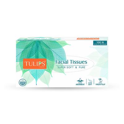 Tulips Facial Tissues 2ply x 100 Pulls 100's - Facial Wipes & Tissues