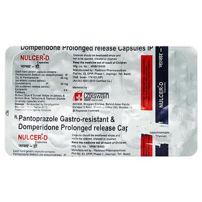 Nulcer D 30/40mg Capsule 10'S - Ulcer/Reflux/Flatulence-Aaa