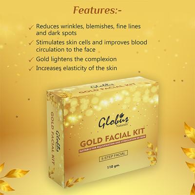 Globus Naturals Gold Facial Kit For Illuminating Skin 110 gm - Facial Kits