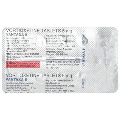 VANTAXA 5 Tablet 10's - Depression-Ant