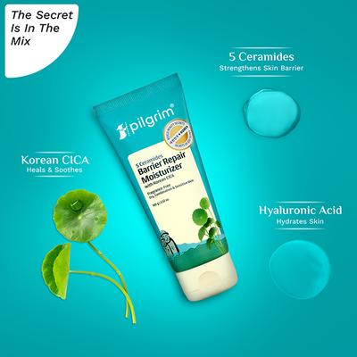 Pilgrim 5 Ceramides Barrier Repair Moisturizer with Korean CICA Lightweight & Non-Sticky 100 g - Face Moisturizers