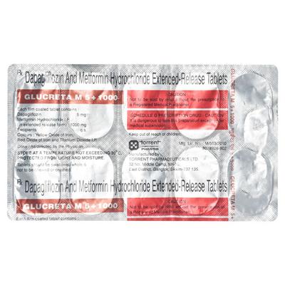GLUCRETA M 5 + 1000 Tablet 10's - Diabetes-Ant