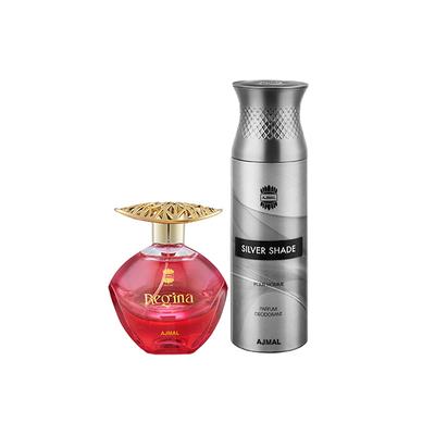 Ajmal Regina EDP Floral Fruity Perfume And Silver Shade Homme Deodorant Citrus Woody Fragrance 300 ml - Perfumes (Edt/Edp)