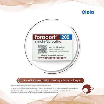 FORACORT 200 SYNCHROBREATHE Inhaler 120md - Asthma/COPD-Ast
