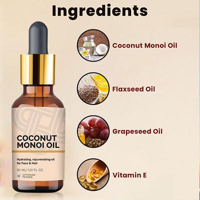 Teal & Terra Coconut Monoi Oil for Face & Hair 30 ml - Face Oils