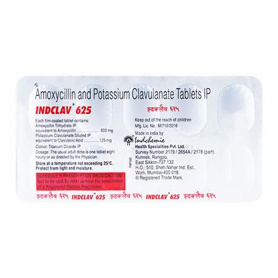 Indclav 625mg Tablet 10'S - Bacterial Infections-Pen