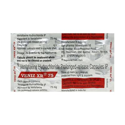 Veniz XR 75mg Capsule 10'S - Depression-Ant