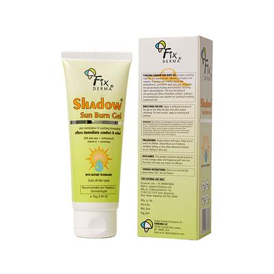 Fixderma Shadow Sun Burn Gel with 20% Aloe Vera Gel & Vitamin E Sunburn Cream for Face 75 gm - Face Packs
