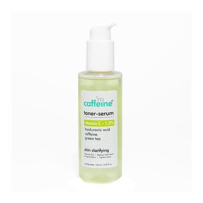 mCaffeine 1.5% Vitamin C 2in1 Toner-Serum with Green Tea for Glowing Skin - Reduces Dark Spots 150 ml - Face Gels