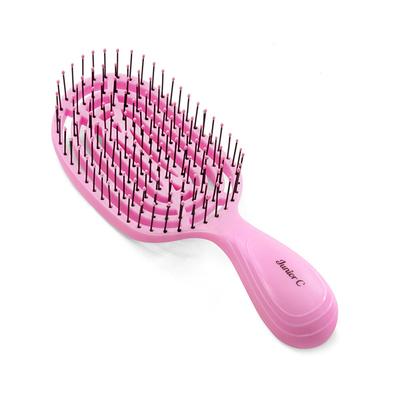 NuWay 4HAIR U.S. Patented Detangler Hair Brush for Men, Women & Kids - Light Pink - JuniorC 1s 1's - Hair Brushes