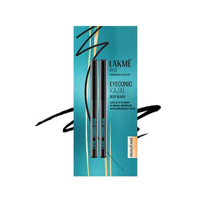 Lakme Eyeconic Kajal Twin Pack 24H- Deep Black (2 x 0.35 Gm) 2's - Kajal & Kohls