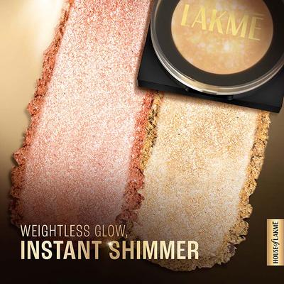 Lakme Glitterati Marble Highlighter 02 Shimmer Rose 7 gm - Highlighters & Illuminators